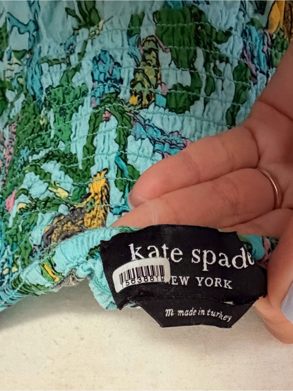kate spade Green Floral Tie-Shoulder Maxi Dress with pockets - Picture 8 of 9